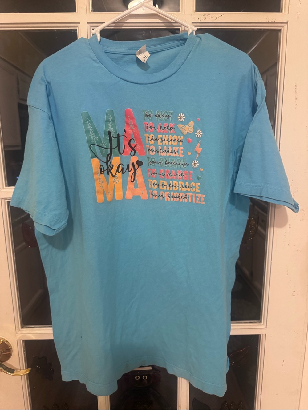 Hanes Light Blue Short Sleeve 'It's Okay' Graphic Tee